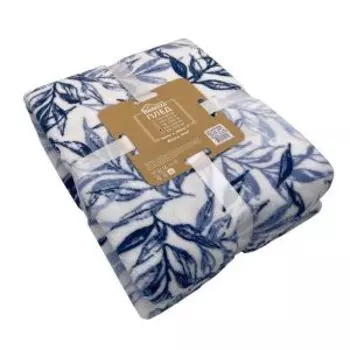 Плед Belezza Mira, 200х220 см, микрофибра, бело-синий