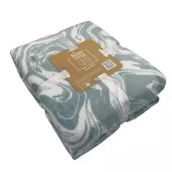 Плед Belezza Мрамор, 220х240 см, микрофибра, серо-голубой