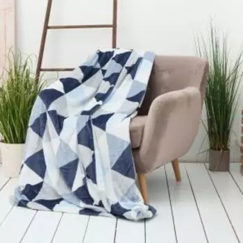 Плед Casa Conforte Kamelia Прага, 200х220 см, микрофибра, синий