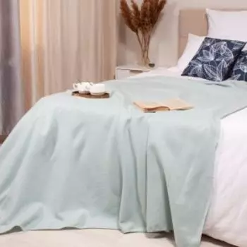 Плед Casa Conforte London Basic, 150х200 см, флис, голубой