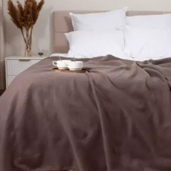 Плед Casa Conforte London Basic, 150х200 см, флис, коричневый
