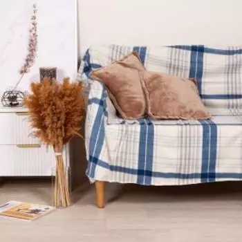 Плед Casa Conforte London клетка, 130x170 см, флис, серый