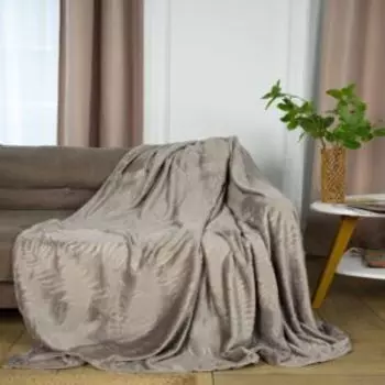 плед Fern, размер: 200х220см, микрофибра, коричневый, 100% п/э