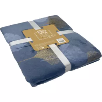 Плед Ginko, 200х220 см, микрофибра, серо-синий