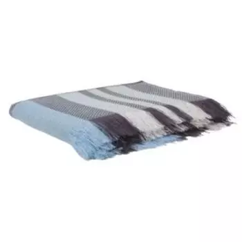 Плед Mona Liza Триумф в клетку, 140х205 см, бело-голубой