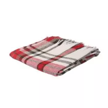 Плед Mona Liza Триумф в клетку, 140х205 см, красно-белый