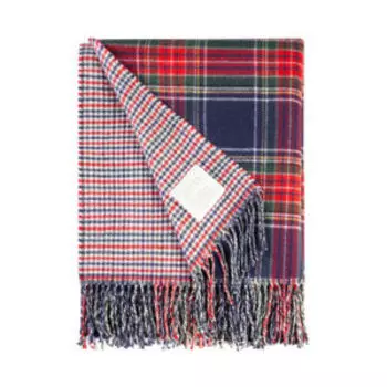 Плед шерстяной Estia Вильям, 150х200 см, шерсть/акрил, клетка, синий/красный/зеленый