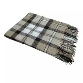 Плед шерстяной Поморье, 140х200 см, шерсть/полиэстер/пан, бежево-коричневый