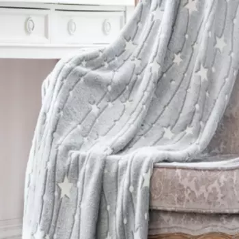 плед Stella, размер: 200х220см, микрофибра, серый светящийся, 100% п/э