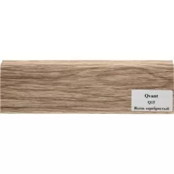 Плинтус пластиковый Qvant Q12, ясень серебристый, 2,2 м