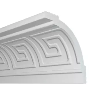 Плинтус потолочный экструдированный ПЛИНТЭКС U50/50M, 50х50х2000мм, меандр белый