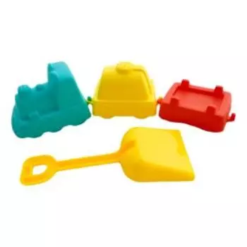 Пляжный набор Поезд, 5 предметов, лопатка, 4 формочки