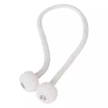 Подхват для штор Арт Узор Шарики из бисера, 40 см, белый/светло-нефритовый