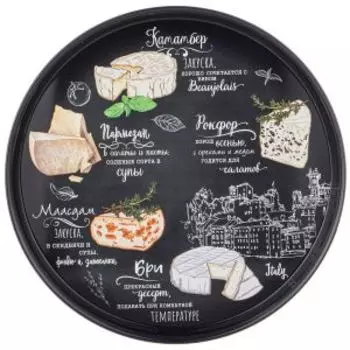 Поднос Agness Виды сыров, 33 см, металл