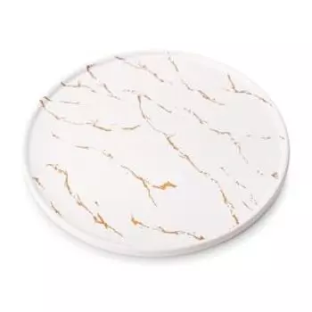 Поднос круглый Marble, 26.7 см, фарфор