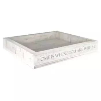 Поднос-мини Лайн П4, 16х16х2.6 см, дерево, белый