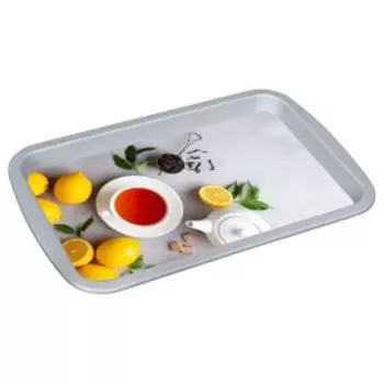 Поднос Phibo, 29.3х19.3х2 см, пластик, светло-серый