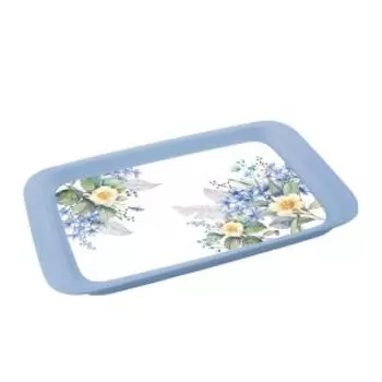 Поднос Полимербыт Цветущий сад, 43х26.8х2 см, пластик