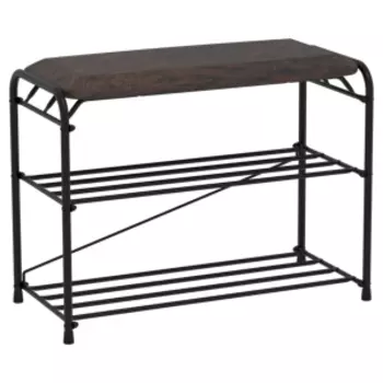 Подставка для обуви Альфа 23 с сиденьем, черный