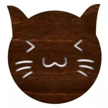 Подставка под горячее Кот, 13.5х12.5 см, дерево
