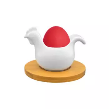 Подставка под яйцо Курочка, на подставке, фарфор/ дерево