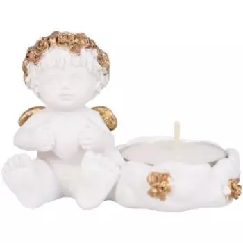 Подсвечник Ангелочек с сердцем, 6х5.3х8 см, полистоун