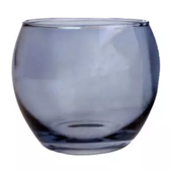 Подсвечник интерьерный Шарик черничный, стекло