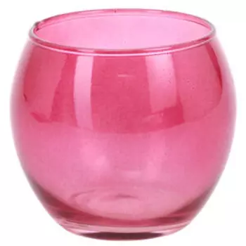 Подсвечник интерьерный Шарик малиновый, стекло