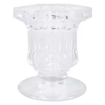 Подсвечник на 1 свечу, 4.7х5.8 см, стекло, прозрачный