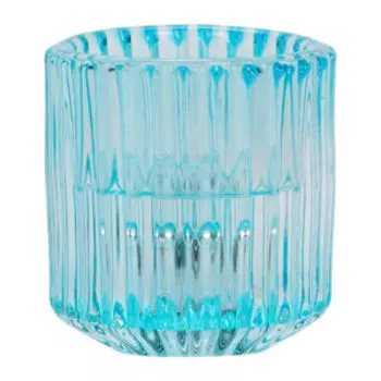 Подсвечник на 1 свечу Долли, 6х5х5 см, стекло, голубой