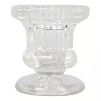 Подсвечник на 1 свечу Юнона, 6х5х4.5 см, стекло, прозрачный