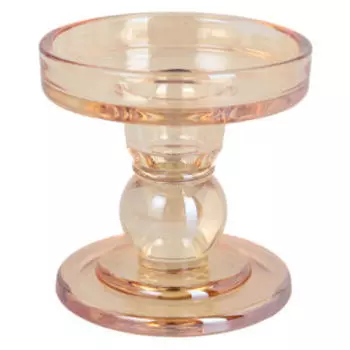 Подсвечник на 1 свечу Подиум, 8.5х8.5х8.5 см, стекло, карамель