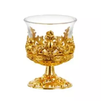 Подсвечник под свечу-столбик Вьюнок, 7.5х6х6 см, золото