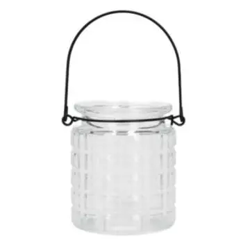 подсвечник, жаростойкое стекло, прозрачный, с подвесом, 8х9см