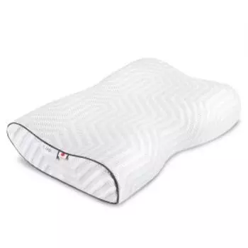 Подушка анатомическая Sleepix Амея Эрго Кул, 57х31х10 см, белая, с валиками разной высоты, с охлаждающим гелем, вязкоэластичный ППУ