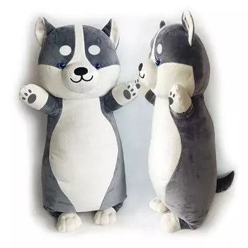 Подушка-антистресс Хаски, 64х27 см, серый, в ассортименте