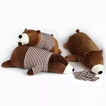 Подушка-антистресс Мишка Михалыч, 65х23 см, коричневый, в ассортименте