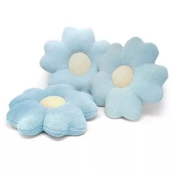 Подушка декоративная Цветок, 50х50х10 см, голубой, букле, наполнитель холлофайбер