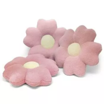 Подушка декоративная Цветок, 50х50х10 см, розовый, букле, наполнитель холлофайбер