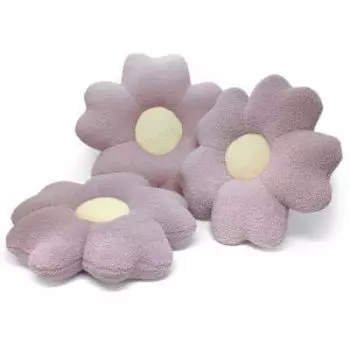 Подушка декоративная Цветок, 50х50х10 см, сиреневый, букле, наполнитель холлофайбер