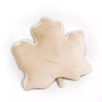 Подушка декоративная Кленовый лист, 45х50 см, полиэстер, наполнитель холлофайбер, молочный