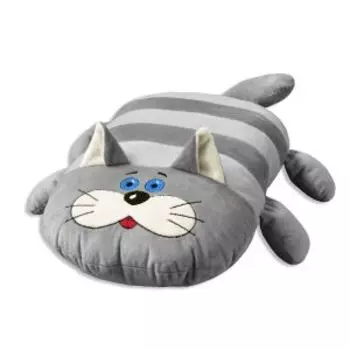 Подушка декоративная Кот-плюшкин, 53х41х15 см, искусственный мех, холлофайбер