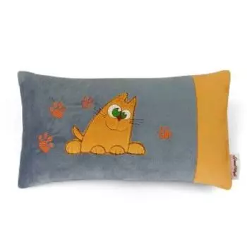 подушка декоративная Котик/следы, размер: 20х35 см, материал: плюш, 100% п/э, наполнитель - вспененный полистирол