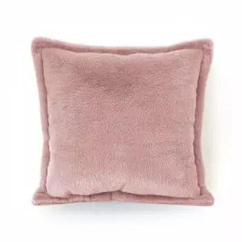 подушка декоративная с отстрочкой, размер 43х43 см, цвет: пыльная роза , пушистый мех 100% п/э, наполнитель холлофайбер
