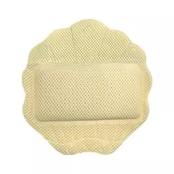 Подушка для ванны Лотос с присосками, 33х33 см, массажная, бежевая