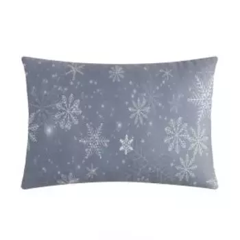 Подушка Этель Снежинки, 60х40 см, велюр 190г/м2, серый