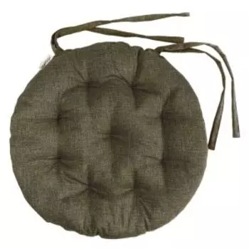 Подушка на стул, 40 см, лен, коричневый