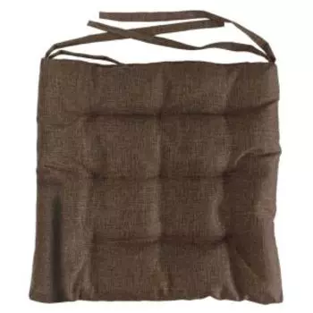 Подушка на стул, 40х40 см, лен, коричневый