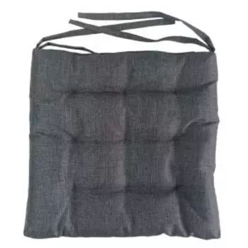Подушка на стул, 40х40 см, лен, тёмно-серый