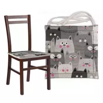 подушка на стул GRAND STYLE Котики, размер: 39х39х2см, галета, фотопечать, ткань: рогожка 70% п/э,30% хлопок